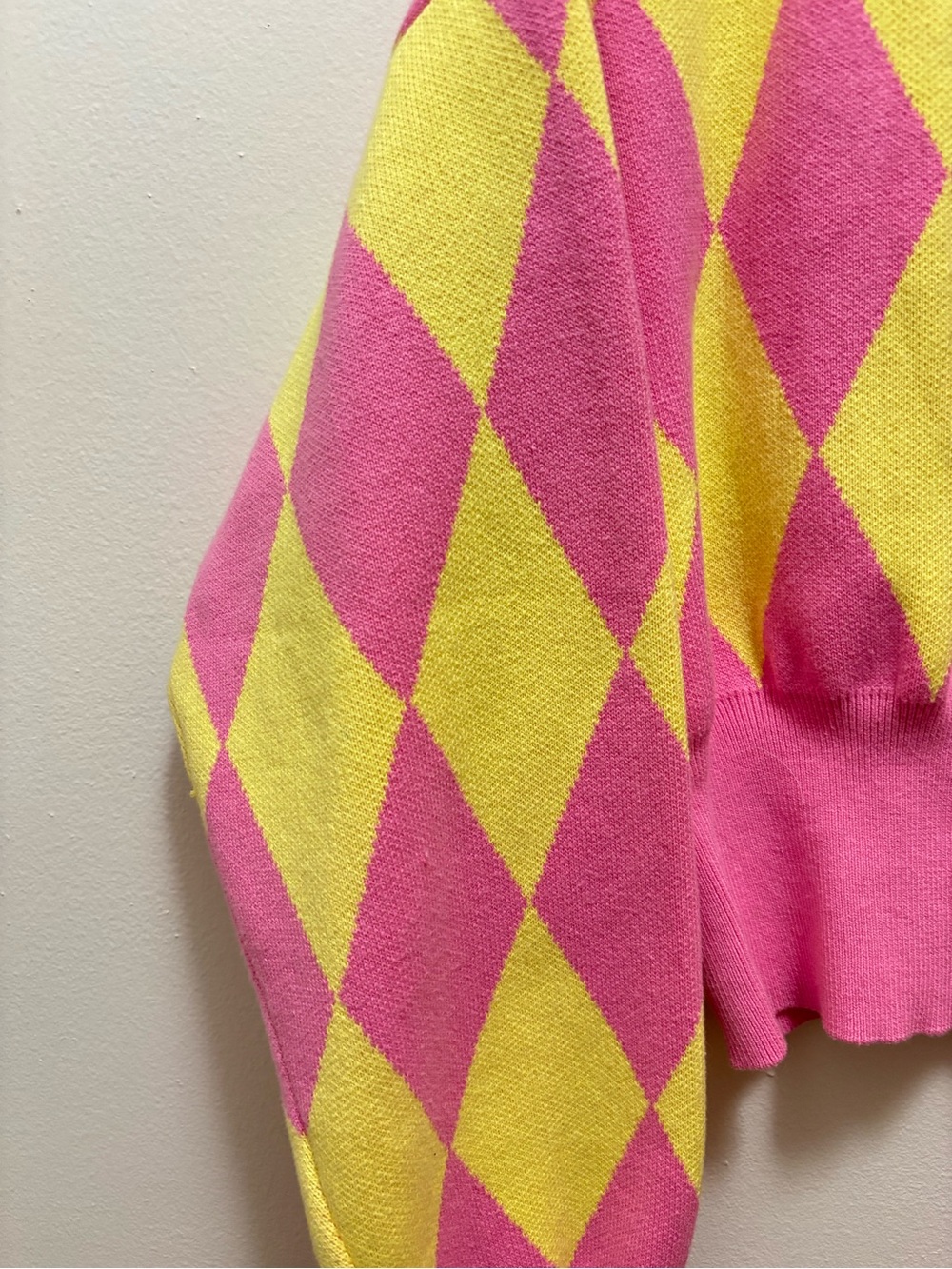 Lazy Oaf Harlequin Cropped Cardigan - whimsy whimsical clown core balloon sleeve - Picture 5 of 5